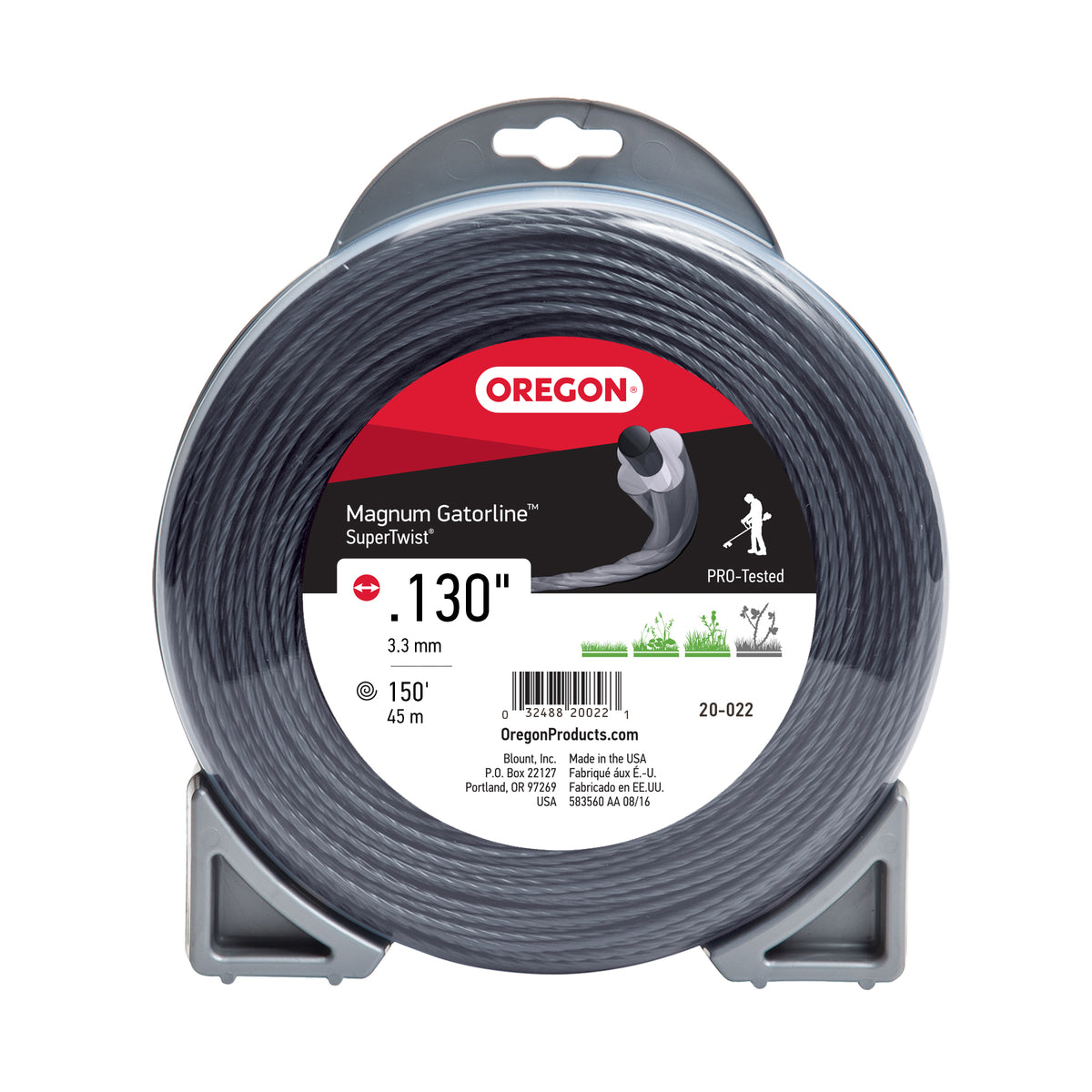 Oregon Magnum Gatorline Supertwist Trimmer Line, .130 Inch by 150 Foot