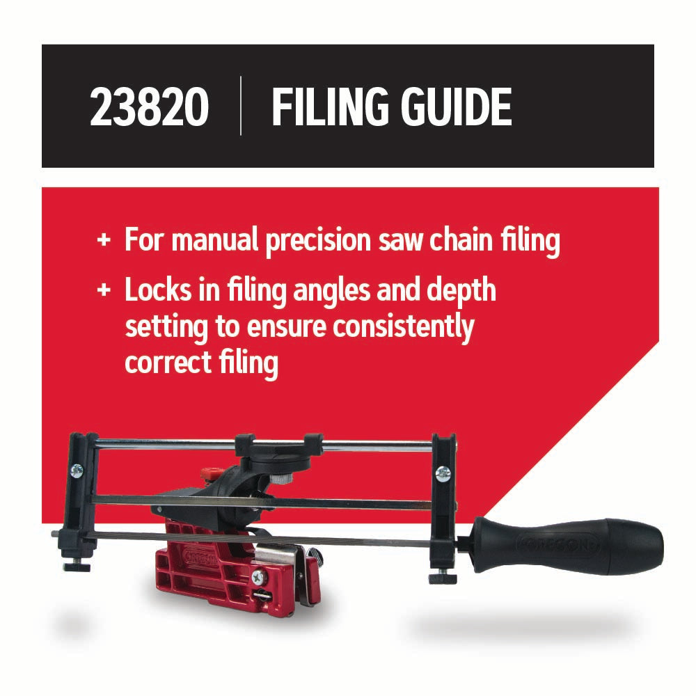 Oregon® Chainsaw Filing Guide, Bar Mount Design, Assists with Filing Chainsaw Chain for Better Consistency and Accuracy, 23820