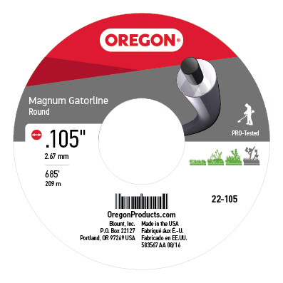 Oregon Magnum Gatorline Round Trimmer Line, .105 inch by 685 Foot