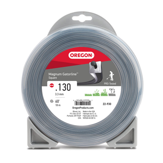 Oregon Magnum Gatorline Square Trimmer Line, .130 inch by 60 Foot