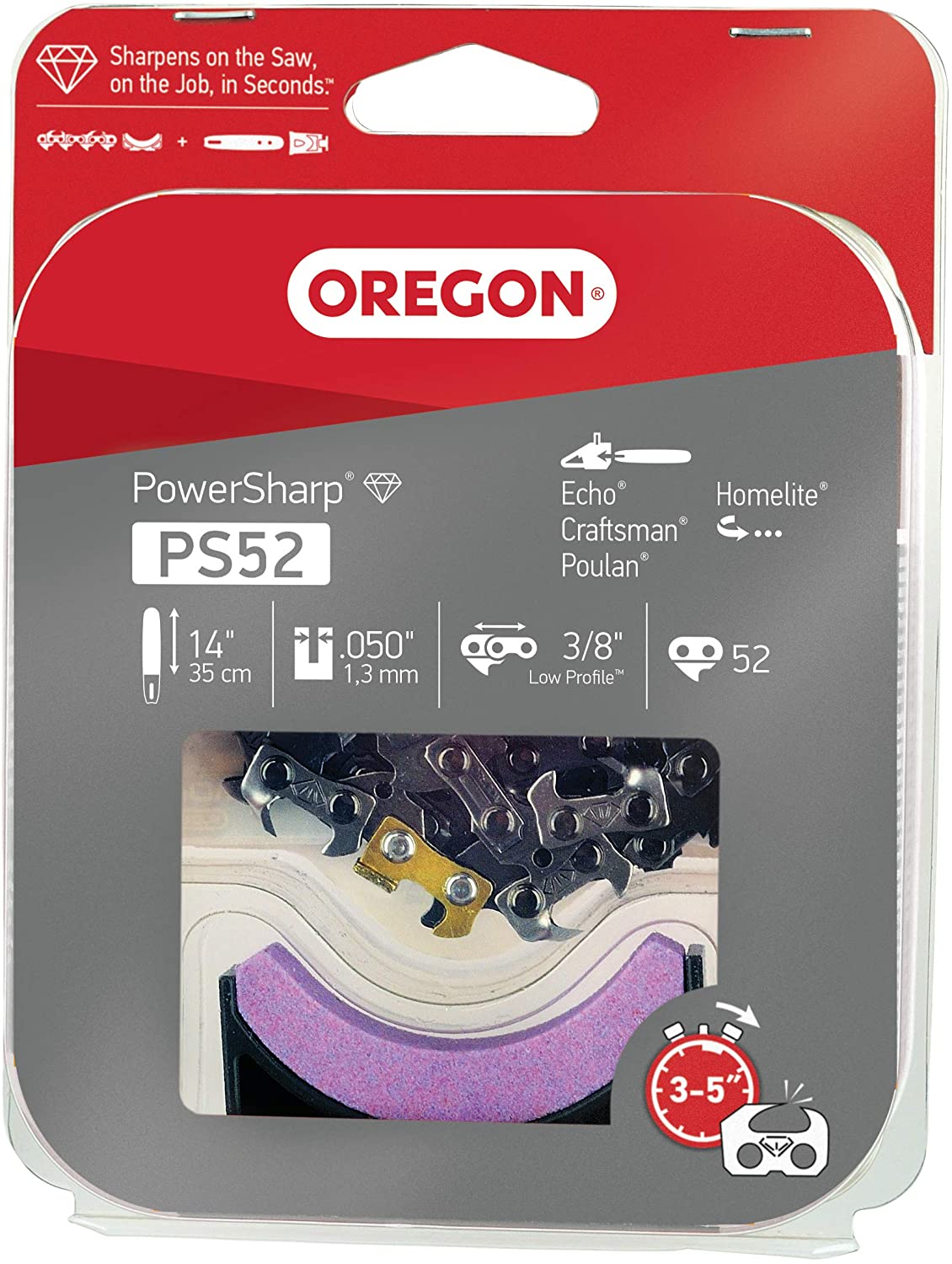 Oregon PS52 PowerSharp Saw Chain for 14 in. Bar - 52 Drive Links