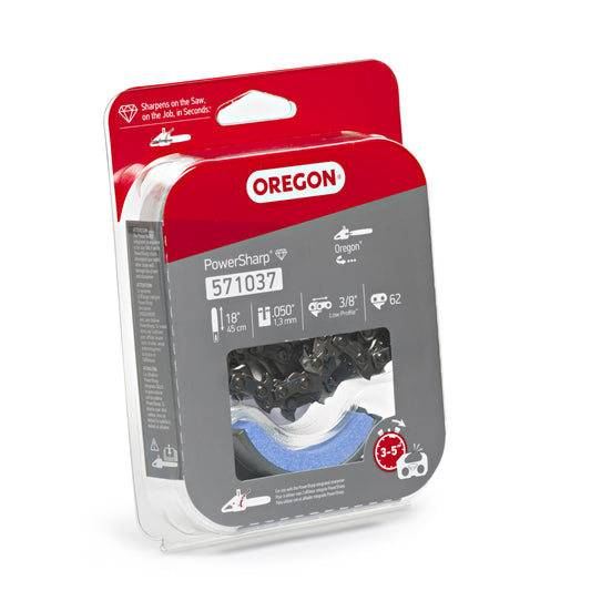 Oregon® PowerSharp Replacement Saw Chain for Oregon CS1500 Chain Saw Equipped with 18 in.Bar, Includes Sharpening Stone 571037
