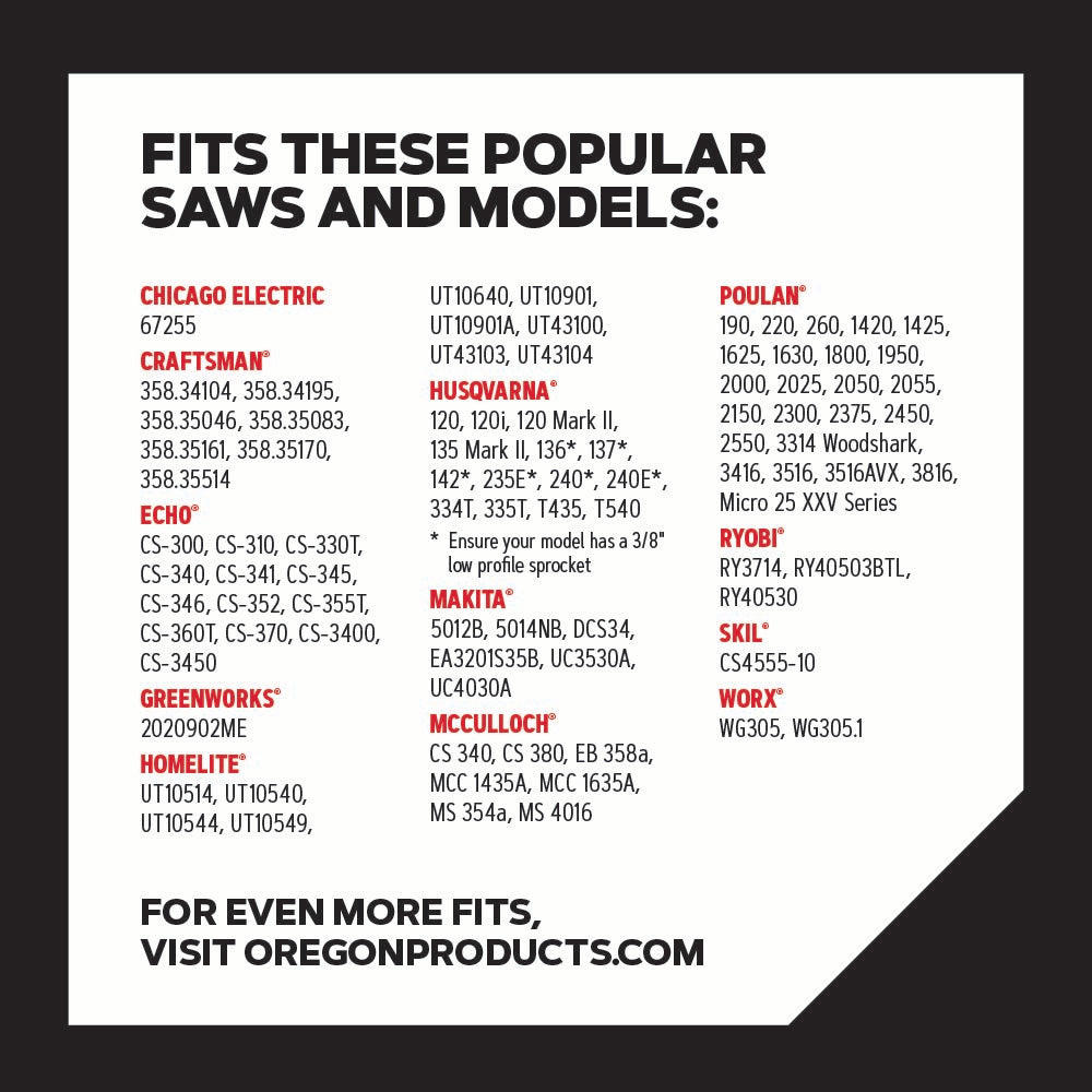 Oregon 91VXL VersaCut Saw Chain for 14 in. Bar - 52 Drive Links - fits Echo, Craftsman, Poulan, Homelite, Makita Husqvarna and more