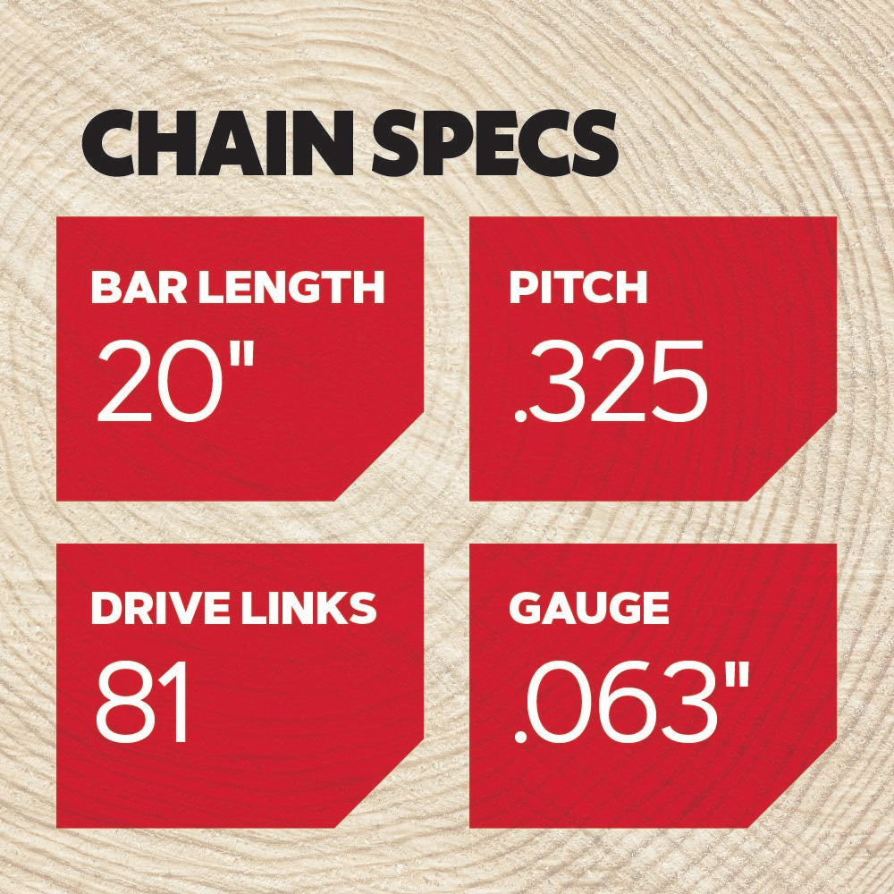 Oregon 22LGX PowerCut Chainsaw Chain for 20 in. Bar - 81 Drive Links – fits Several Stihl models