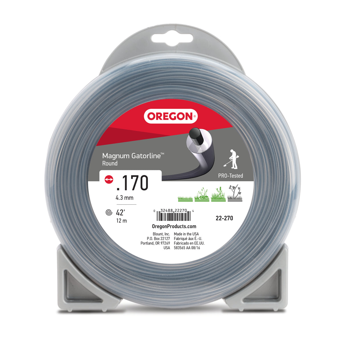 Oregon Magnum Gatorline Round Trimmer Line, .170 inch by 46 Foot