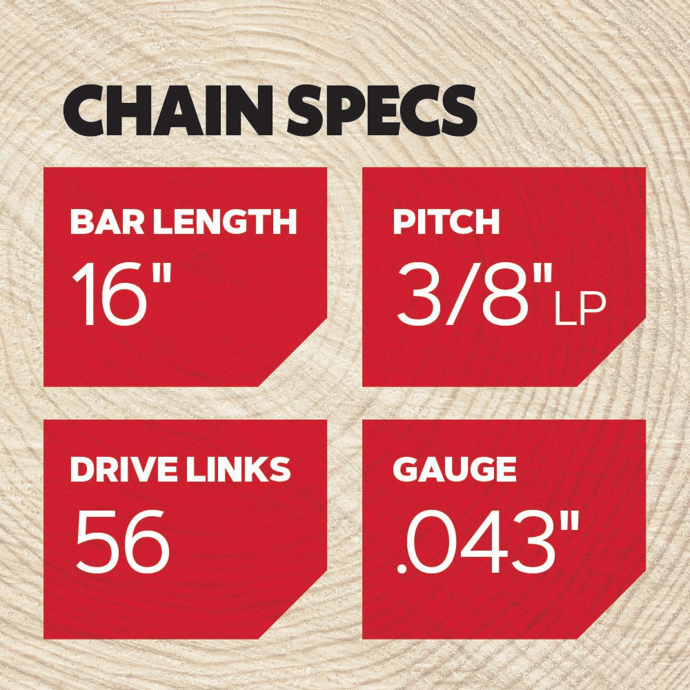 Oregon 90PX AdvanceCut Chainsaw Chain for 16-Inch Bar -56 Drive Links – fits Dewalt, Echo, Makita, Milwaukee, Craftsman