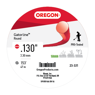 Oregon Gatorline Red Round Trimmer Line, .130 in. by 153 FT