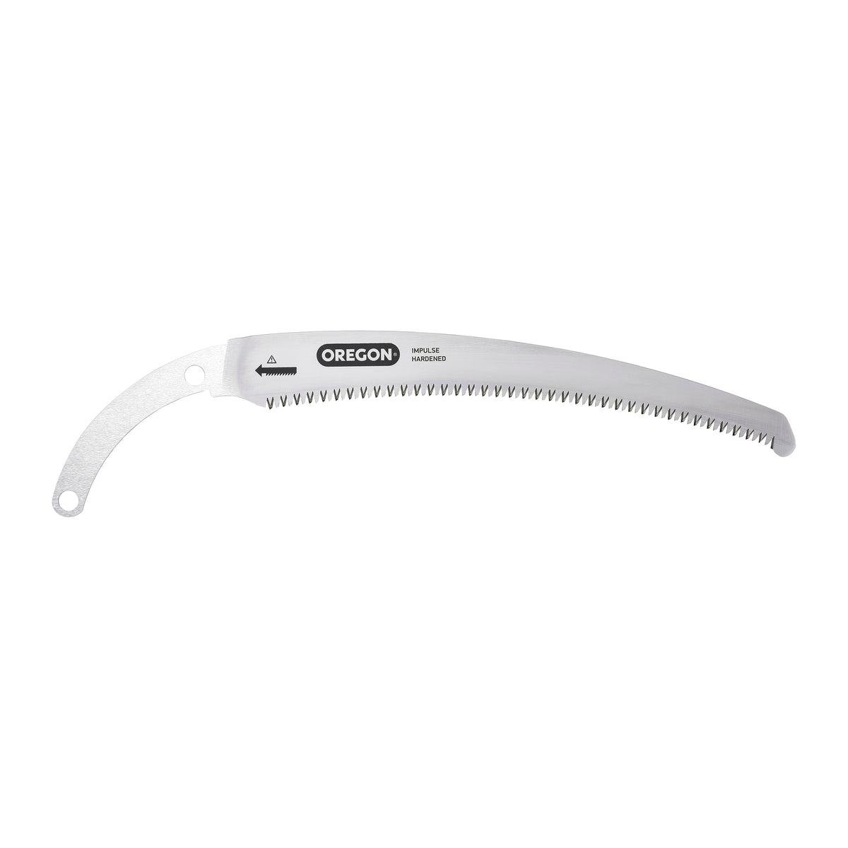 Oregon Use this replacement blade when you need a new curved blade on your saw, without throwing away the handle or the sheath. Easy to replace thanks to two point replacement screws and nuts which can be removed and assembled with the help of a coin.