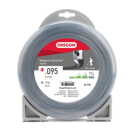 Oregon Magnum Gatorline Square Trimmer Line, .095 inch by 114 Foot, Fits Echo, Stihl, Husqvarna, Ryobi, Troy Bilt