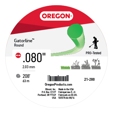 Oregon® 0.080 in. Gatorline Round Trimmer Line, 1/2 lb. (208 ft.) Bulk Donut, Fits Stihl, DeWalt, Ryobi and Greenworks 21-280B