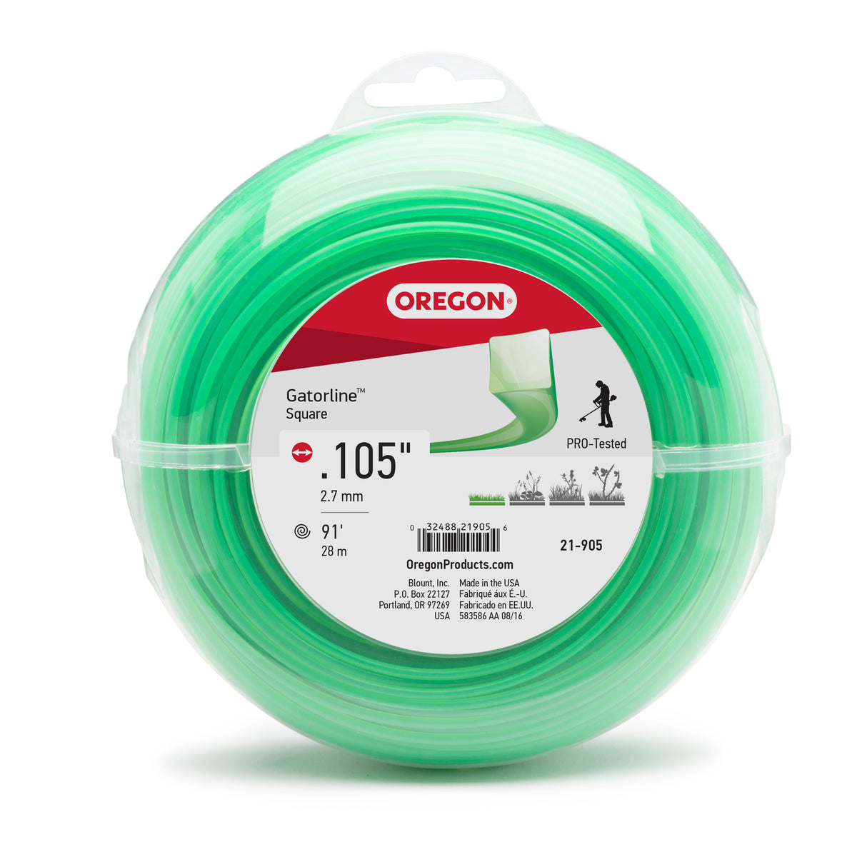 Oregon Gatorline Square Trimmer Line, .105 in. by 90 FT