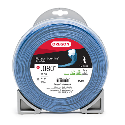 Oregon Platinum Gatorline Supertwist Trimmer Line, .08" by 414'